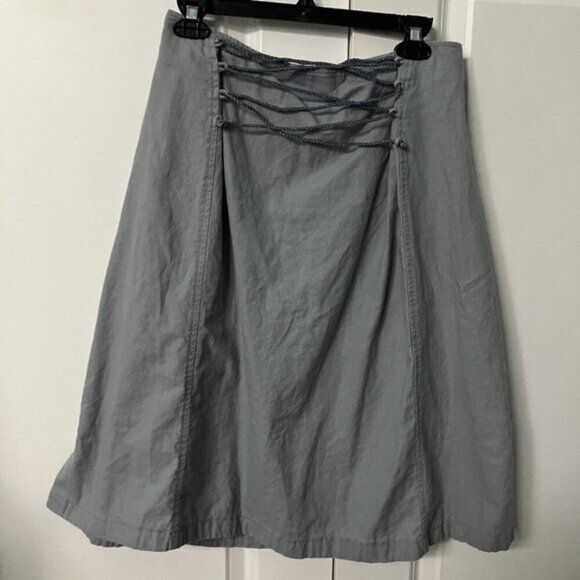 Vintage Excalibur Skirt Womens S Linen Blend Lace Up Victorian Ren Faire Blue - Picture 3 of 9